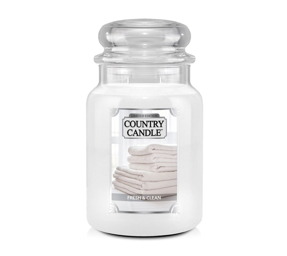 Country Jar Large Fresh & Clean von Kringle Candle kaufen | Duft: Baumwolle, Lavendel, frische Blumen,Frühlingsduft | Brenndauer: 100-150 Stunden | EU-weiter Versand