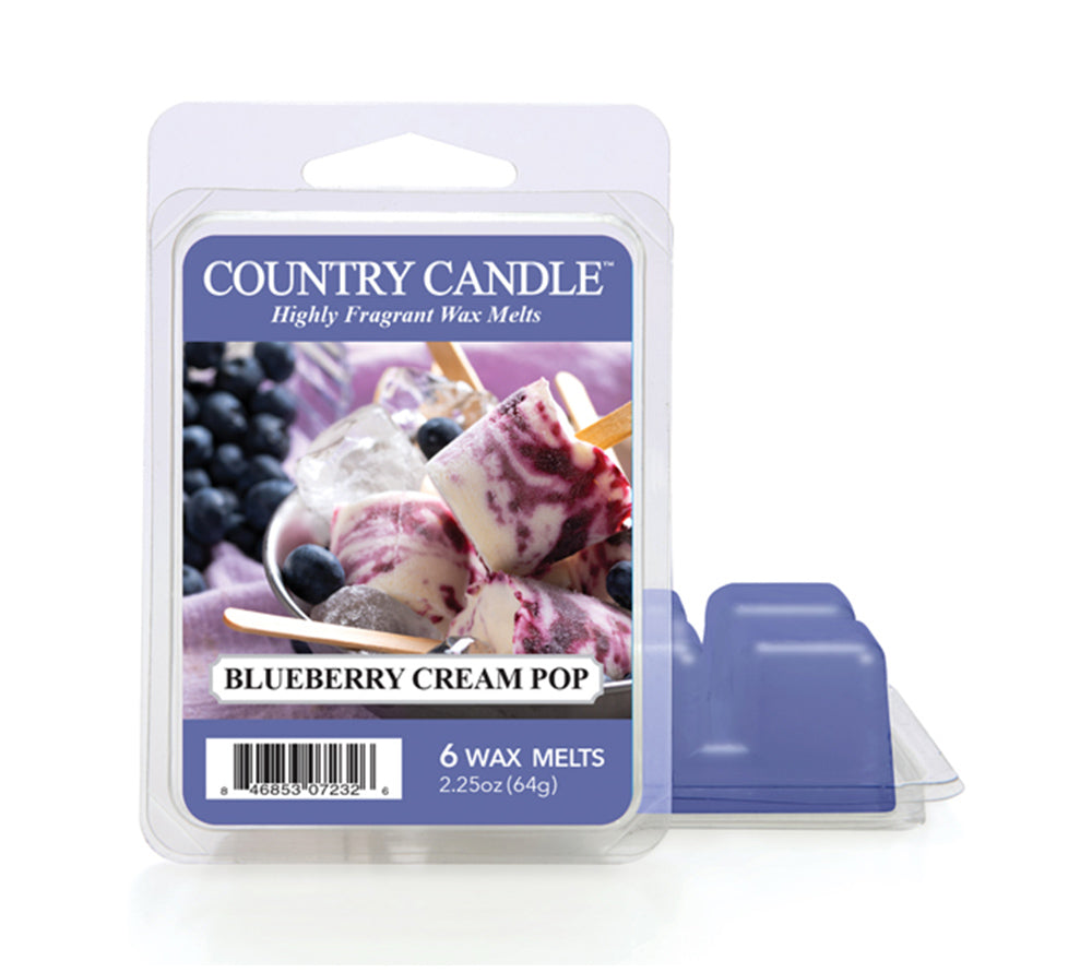 Country Wax Melts 6 pcs Blueberry Cream Pop von Country Candle kaufen | Duft: Fruchtig-süß, belebend, zart | Mehrmals schmelzbar
