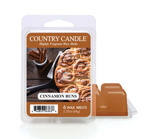 Country Wax Melts 6 pcs Cinnamon Buns von Country Candle kaufen | Duft: Gemütlicher Zimtduft, süß und würzig | Mehrmals schmelzbar