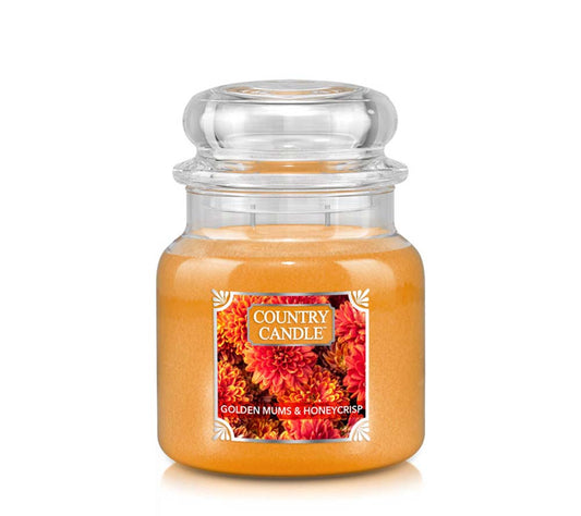  Country Jar Medium Golden Mums & Honeycrisp von Country Candle kaufen | Duft: Zimt, süße Äpfel, sonnige Blumigkeit | Brenndauer: 65-90 Stunden
