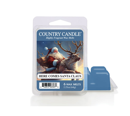 Here Comes Santa Claus von Country Candle | Frische eines verschneiten Tannenwaldes direkt für Ihr Sortiment | kühle, winterliche Optik