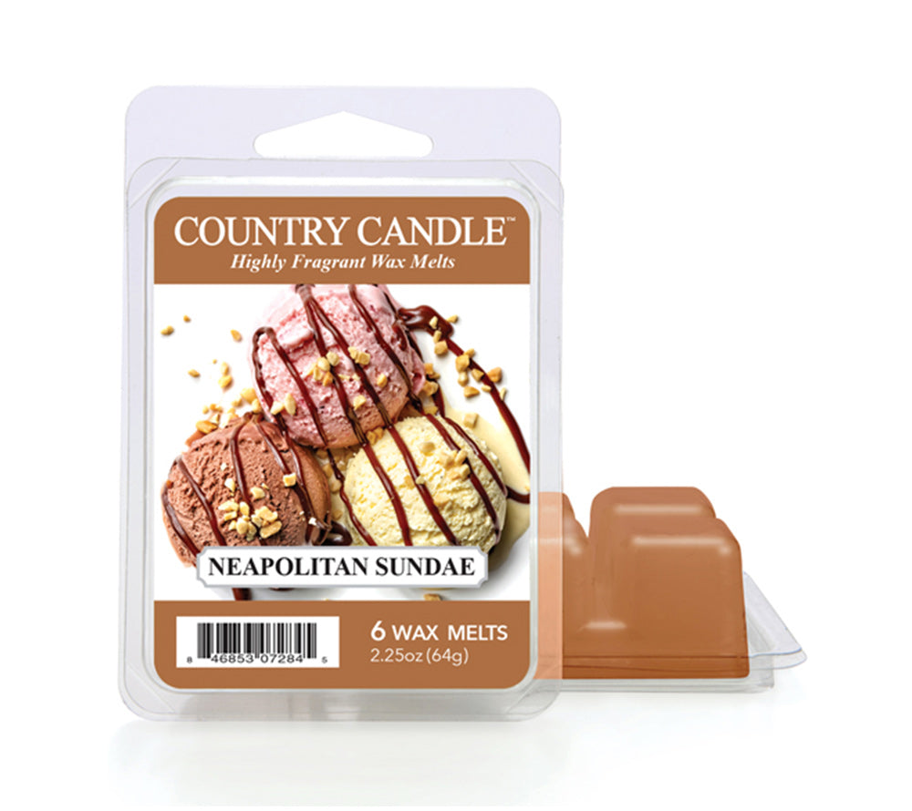 Country Wax Melts 6 pcs Neapolitan Sundae von Country Candle kaufen | Duft: Süß, cremig, himmlisch verführerisch | Mehrmals schmelzbar