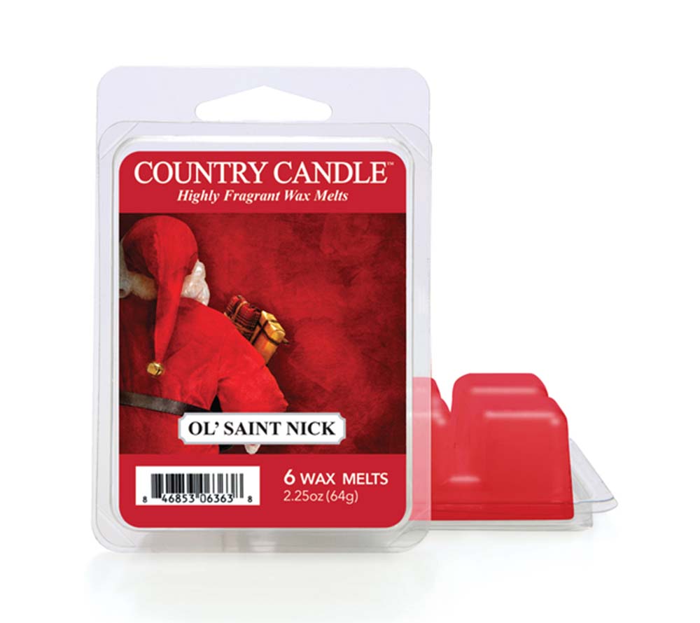 Country Wax Melts 6 pcs Ol' Saint Nick von Country Candle kaufen | Duft: Maskulin, winterlich, holzig, warm | Mehrmals schmelzbar