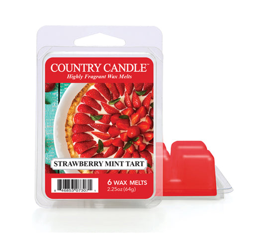 Country Wax Melts 6 pcs Strawberry Mint Tart von Country Candle kaufen | Duft: Süß, fruchtig, erfrischend, verlockend | Mehrmals schmelzbar