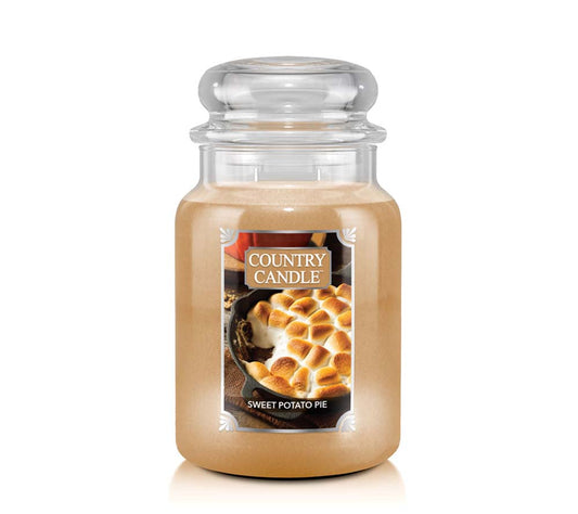 Country Jar Large Sweet Potato Pie von Country Candle kaufen | Duft: Süßkartoffel, Weihnachtsgewürze, Rum, Vanille | Brenndauer: 100-150 Stunden 
