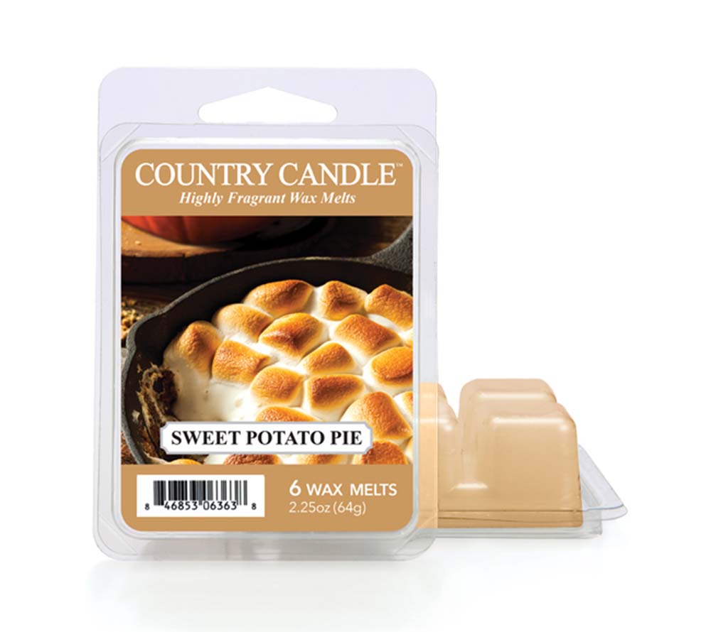 Country Wax Melts 6 pcs Sweet Potato Pie von Country Candle kaufen | Duft: Süßkartoffel, Weihnachtsgewürze, Rum, Vanille | Mehrmals schmelzbar 