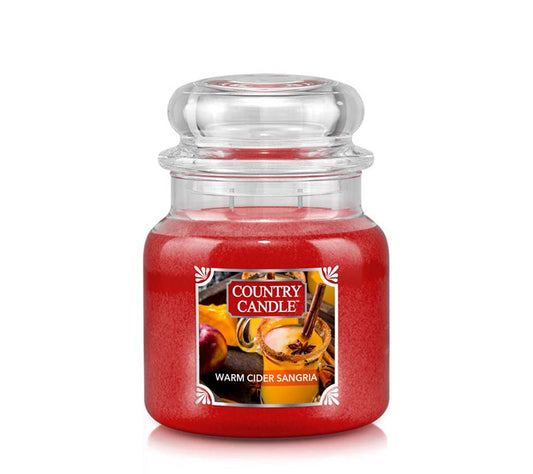 Country Jar Medium Warm Cider Sangria von Country Candle kaufen | Duft:  Äpfel, Zimt, Vanille-Champagner, Herbst | Brenndauer: 65-90 Stunden