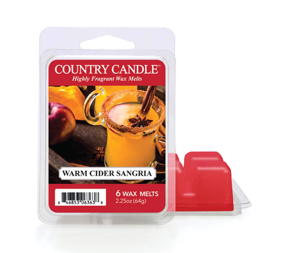 Country Wax Melts 6 pcs Cider Sangria von Country Candle kaufen | Duft:  Äpfel, Zimt, Vanille-Champagner, Herbst | Mehrmals schmelzbar