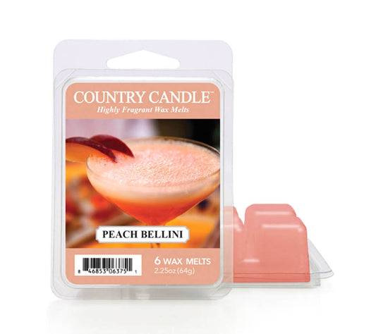 Country Wax Melts 6 pcs Peach Bellini von Country Candle kaufen | Duft: Spritzig, lieblich, süß, raumfüllend, prickelnd | Mehrmals schmelzbar