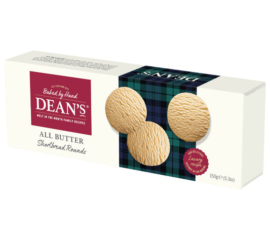 All Butter Shortbread Rounds von Dean's kaufen | mürbe, buttrig, traditionell | Ideal als Tea-Time-Snack, Gebäck, Geschenk | EU-weiter Versand