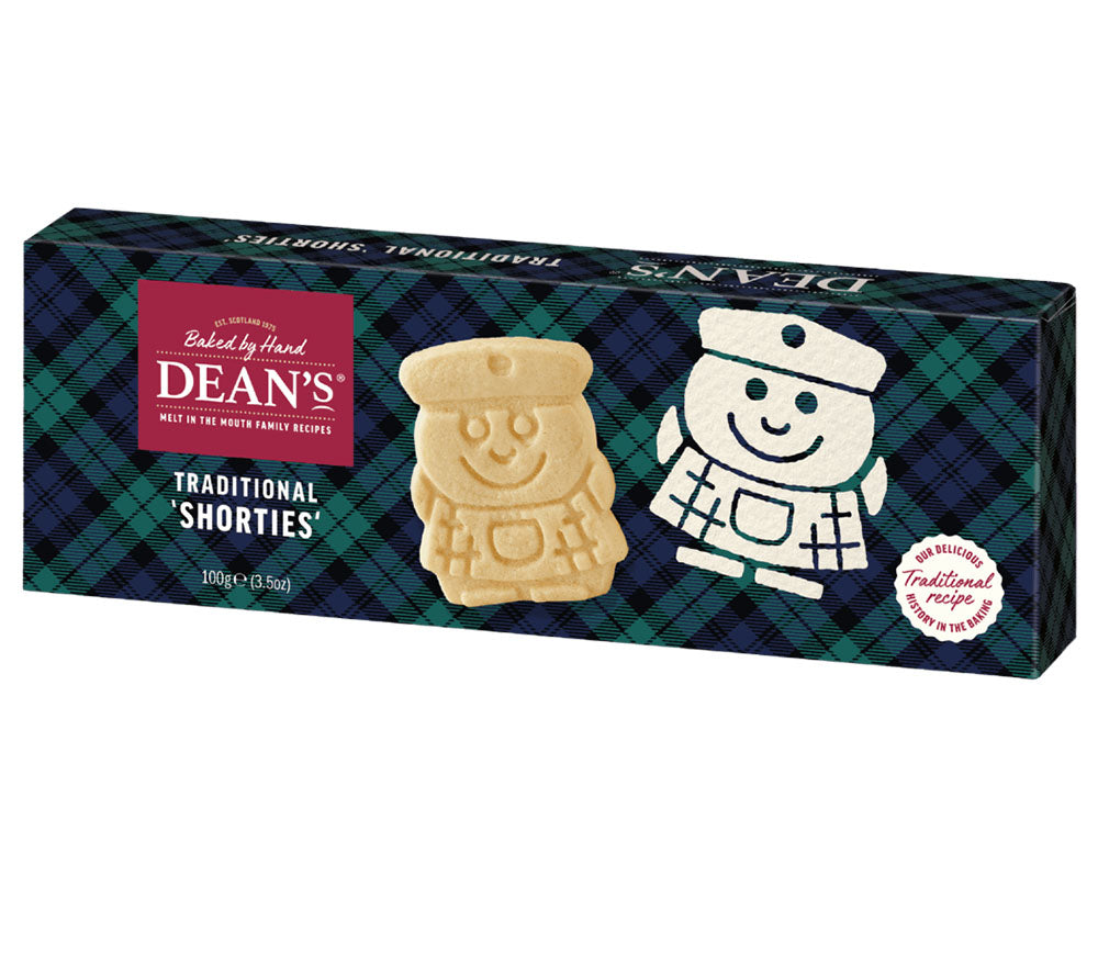 Traditional Shorties von Dean's kaufen | lustiges Maskottchen mit Kilt als Shortbread-Keks | Perfekt als Geschenk oder zum selbst genießen | EU-weiter Versand