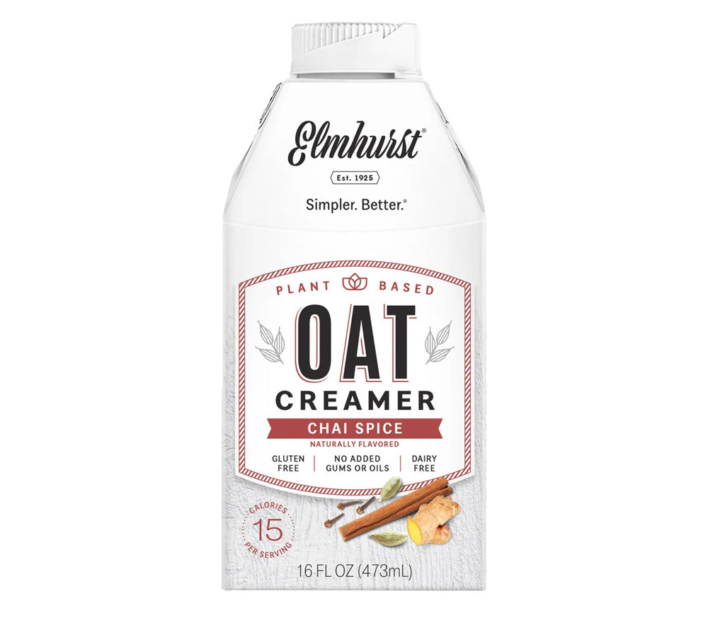 Chai Spice Oat Creamer (473 ml) von Elmhurst kaufen | Veganer Creamer mit Chai-Gewürz | 100% pflanzlich | eine Bereicherung für jedes fortschrittliche Sortiment