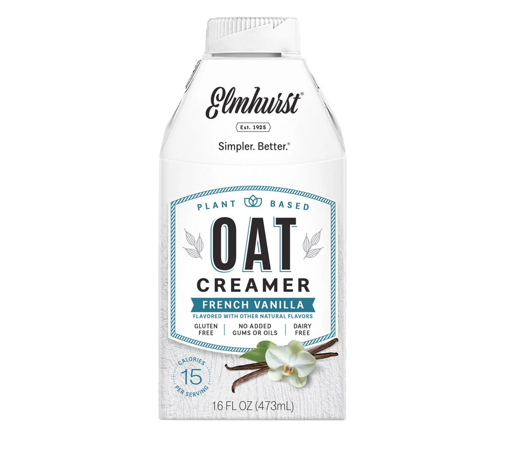 French Vanilla Oat Creamer von Elmhurst | Premium Kaffee-Creamer mit French-Vanilla Aroma | Rein pflanzlich für Ihr ernährungsbewusstes Sortiment