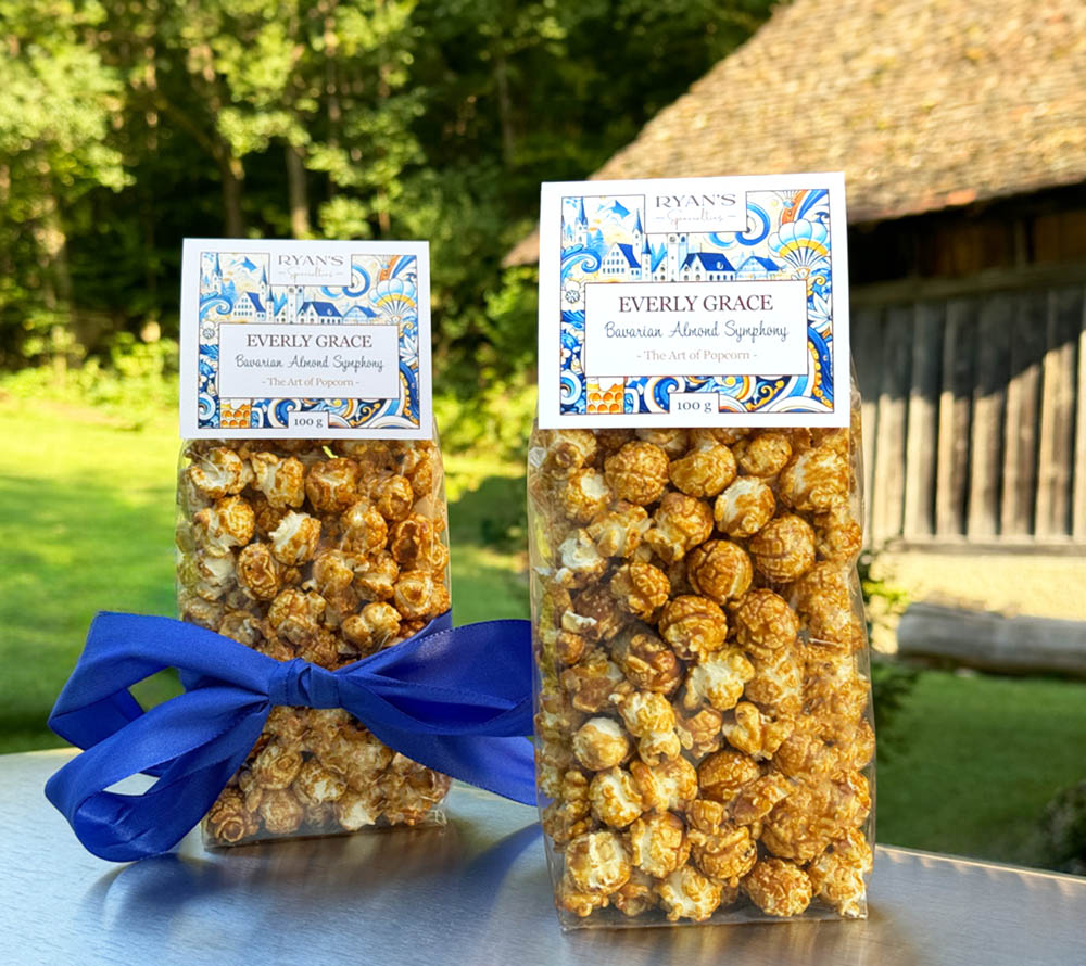 Popcorn Bavarian Almond Symphony von Everly Grace | Ermöglichen Sie Ihren Kunden den puren Geschmack Bayerns | Darf in keinem Sortiment fehlen | EU-weiter Versand