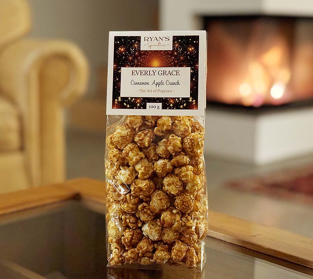 Everly Grace Popcorn Cinnamon Apple Crunch Bag 100 g von Ryan's Specialties kaufen | Süß, Karamell, Äpfel | Perfekt für Filmabende