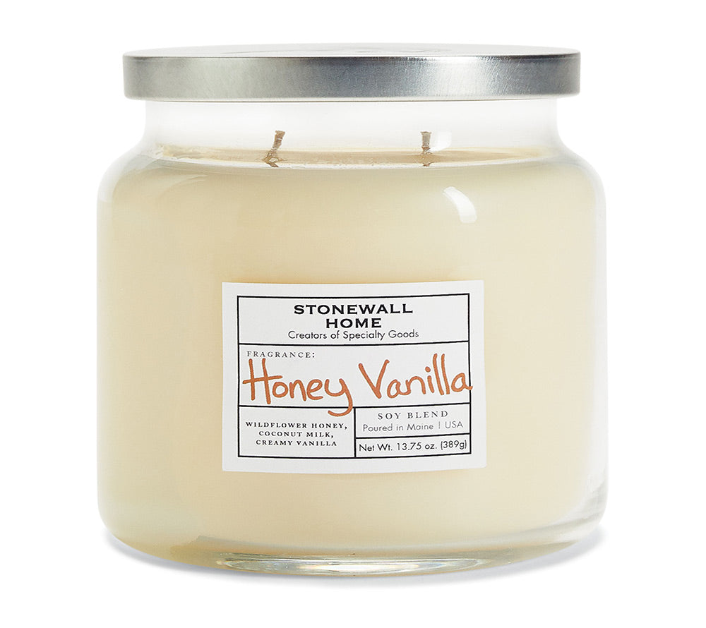 Stonewall Jar Medium Honey Vanilla von Stonewall Kitchen kaufen | Duft: Honig, Kokosmilch, Vanille, warm, | Brenndauer: 105 Stunden