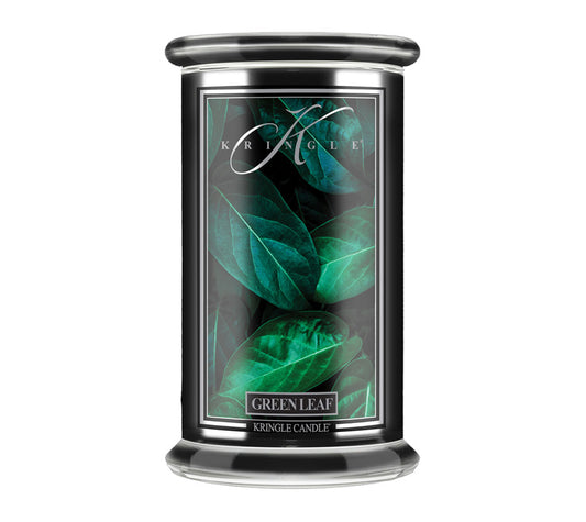 Reserve Jar Green Leaf von Kringle Candle kaufen | Duft: Kräuter, Bergamotte, Holz, Grüner Tee, Moschus, Frühlingsduft | Brenndauer: 100 Stunden | EU-weiter Versand