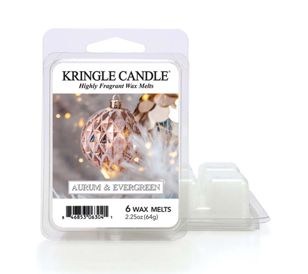 Kringle Wax Melts 6 pcs Aurum & Evergreen von Kringle Candle kaufen | Duft: Fruchtige Frische, festlich, Evergreen | Mehrmals schmelzbar 