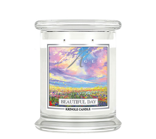 Kringle Jar Medium Beautiful Day von Kringle Candle kaufen | Duft: Floral, süß, Zitrone, Guave, Vanille | Brenndauer: 75 Stunden