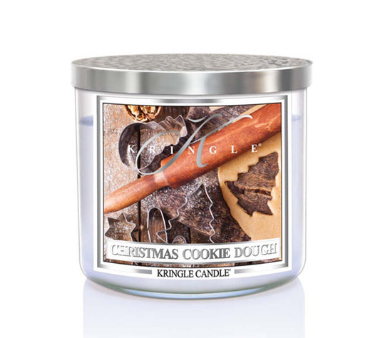 14.5oz Soy Jar Christmas Cookie Dough von Kringle Candle kaufen | Duft: Vanille, Butter, brauner Zucker, süß | Brenndauer: 45 Stunden 