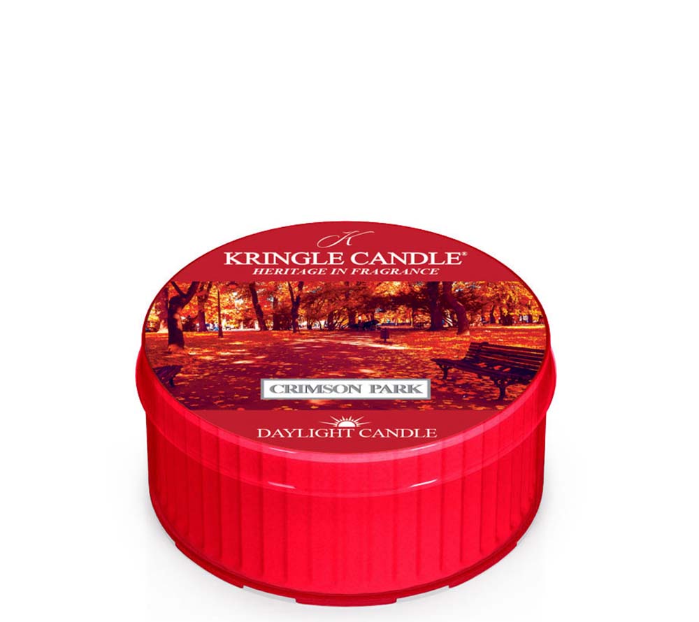 Kringle Daylight Crimson Park von Kringle Candle kaufen | Duft: Herbstliche Wärme, rotes Laub, Lederduft | Brenndauer: 12 Stunden