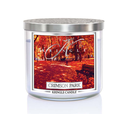 14.5oz Soy Jar Crimson Park von Kringle Candle kaufen | Duft: Herbstliche Wärme, rotes Laub, Lederduft | Brenndauer: 45 Stunden 