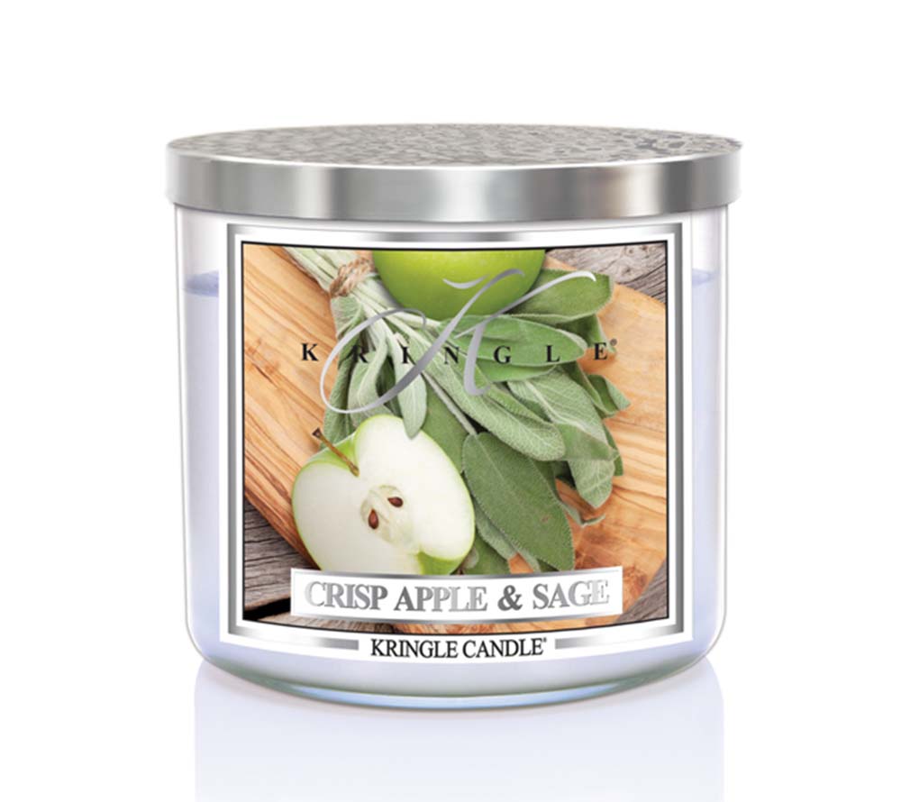 14.5oz Soy Jar Crisp Apple & Sage von Kringle Candle kaufen | Duft: Frisch, fruchtig, zitrisch, herb, belebend | Brenndauer: 45 Stunden