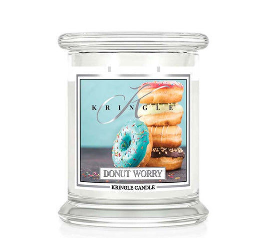 Kringle Jar Medium Donut Worry von Kringle Candle kaufen | Duft: Zuckerguss, Vanilleglasur, Früchte, Streusel | Brenndauer: 75 Stunden