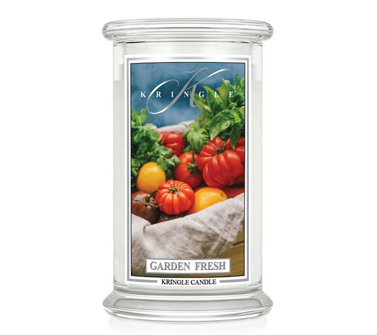 Kringle Candle Jar Large Garden Fresh kaufen | Florale Akzente, grüne Noten | Kräuter, Rhabarber | für eine belebende Atmosphäre