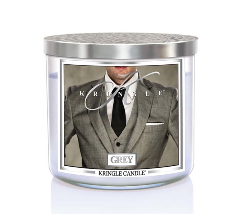 14.5oz Soy Jar Grey von Kringle Candle kaufen | Duft: Holzig, frisch, sinnlich | Brenndauer: 45 Stunden