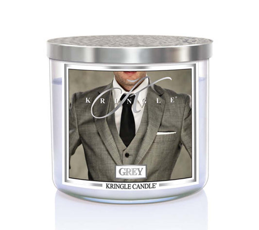 14.5oz Soy Jar Grey von Kringle Candle kaufen | Duft: Holzig, frisch, sinnlich | Brenndauer: 45 Stunden