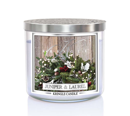 14.5oz Soy Jar Juniper & Laurel von Kringle Candle kaufen | Duft: erfrischend, kühl, holzig, ausgewogen | Brenndauer: 12 Stunden