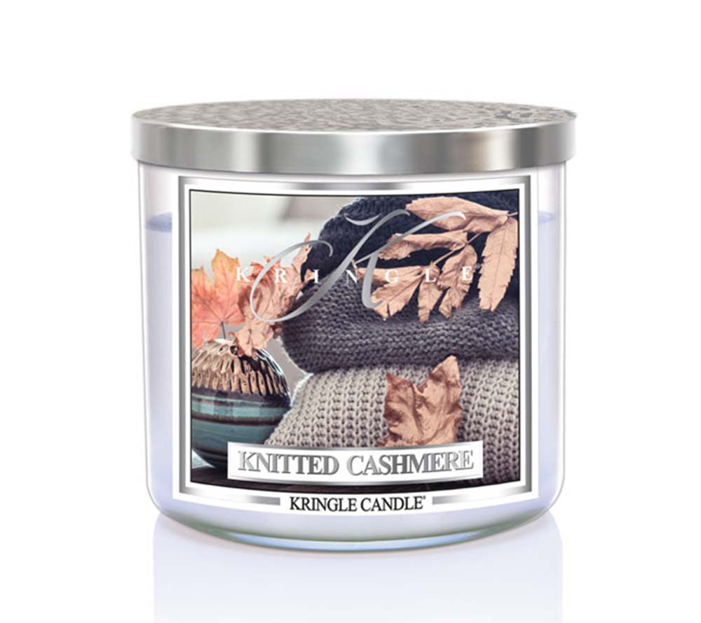 14.5oz Soy Jar Knitted Cashmere von Kringle Candle kaufen | Duft: Weicher Cashmere-Duft, Neroli, warmes Wildleder | Brenndauer: 45 Stunden