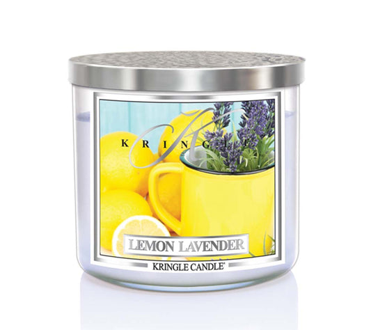 14.5oz Soy Jar Lemon Lavender von Kringle Candle kaufen | Duft: Elegant, raffiniert, erdig, herb-süßlich | Brenndauer: 45 Stunden