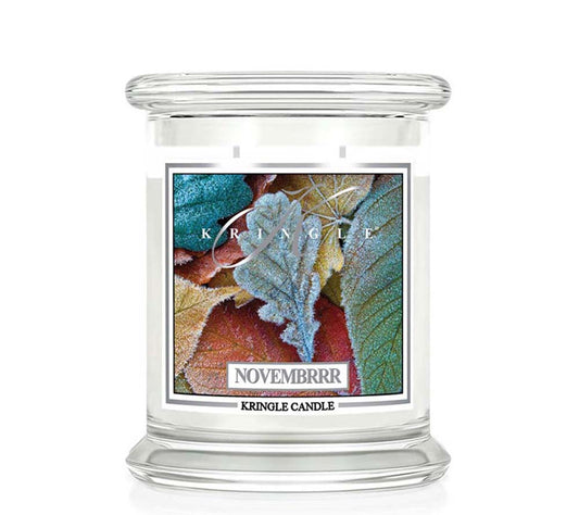 Kringle Jar Medium Novembrrr von Kringle Candle kaufen | Duft: Kühler Novembermorgen, erdig, frisch, Lavendel | Brenndauer: 75 Stunden
