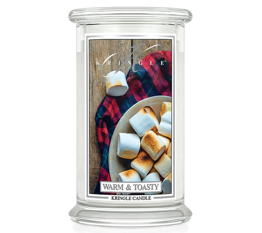 Warm & Toasty Duftkerze von Kringle Candle | Herbstliche Atmosphäre für Ihr Sortiment | Duft von gerösteten Marshmallows | Idealer Herbstduft für Ihre Kunden