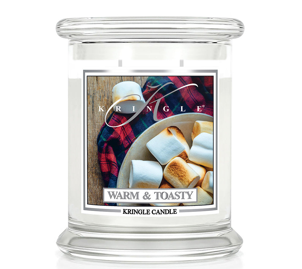 Warm & Toasty Duftkerze von Kringle Candle | Herbstliche Atmosphäre für Ihr Sortiment | Duft von gerösteten Marshmallows | Idealer Herbstduft für Ihre Kunden