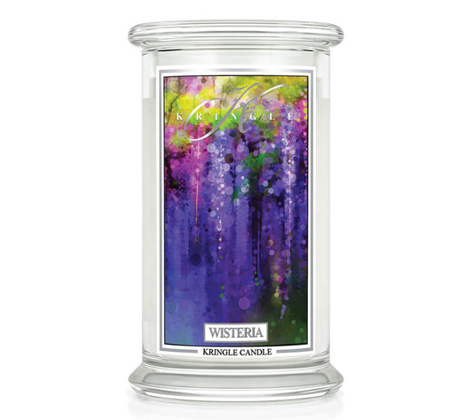 Kringle Jar Large Wisteria von Kringle Candle kaufen | Duft: Blumig, Nelken, Jasmin, Gardenie | Brenndauer: 100 Stunden