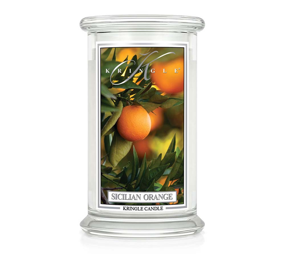 Kringle Jar Large Sicilian Orange von Kringle Candle kaufen | Duft: Sizilianisch, Zitrus, Kräuter, Lavendel, Kiefer | Brenndauer: 100 Stunden 