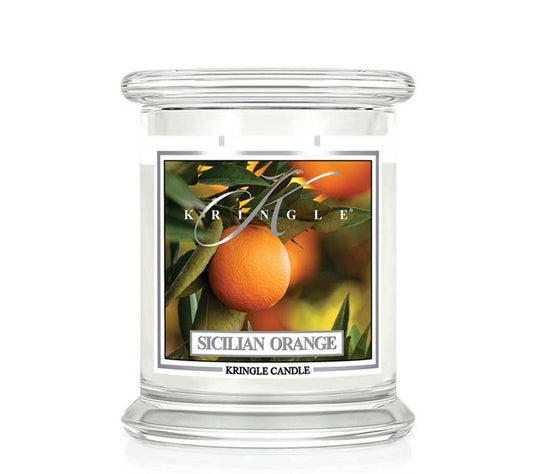 Kringle Jar Medium Sicilian Orange von Kringle Candle kaufen | Duft: Sizilianisch, Zitrus, Kräuter, Lavendel, Kiefer | Brenndauer: 75 Stunden