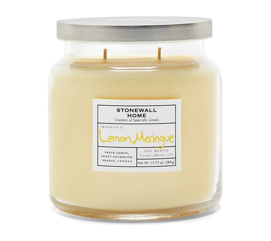 Stonewall Jar Medium Lemon Meringue von Stonewall Kitchen kaufen | Duft: Weich, sanft, zart, spritzig, cremig | Brenndauer: 105 Stunden