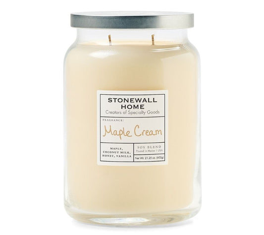 Stonewall Jar Large Maple Cream von Stonewall Kitchen kaufen | Duft: Kokos, Ahornsirup, Karamell | Brenndauer: 170 Stunden
