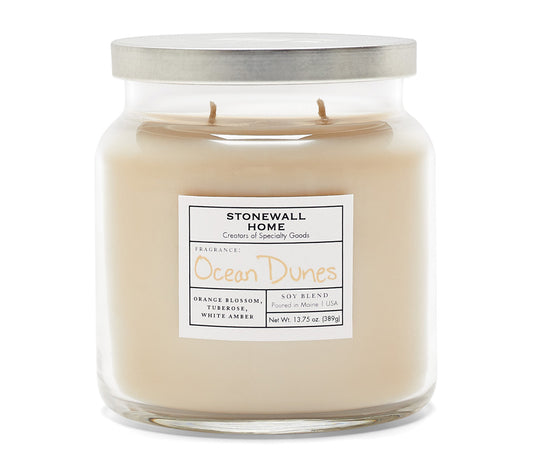 Stonewall Jar Medium Ocean Dunes von Stonewall Kitchen kaufen | Duft: Sanft, entspannend, leicht, weich, erfrischend | Brenndauer: 105 Stunden