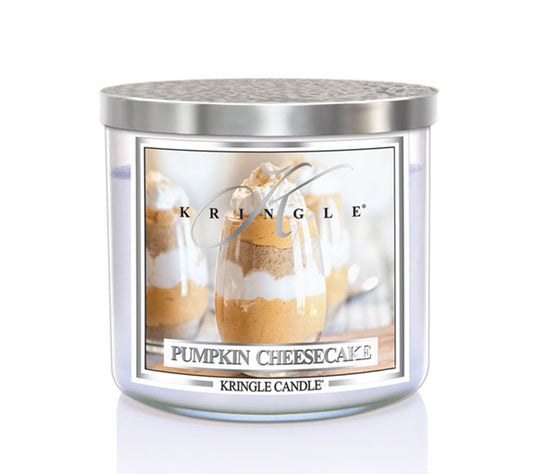 14.5oz Soy Jar Pumpkin Cheesecake von Kringle Candle kaufen | Duft: Gewürzig, cremig, herbstlich, süß, einladend | Brenndauer: 45 Stunden