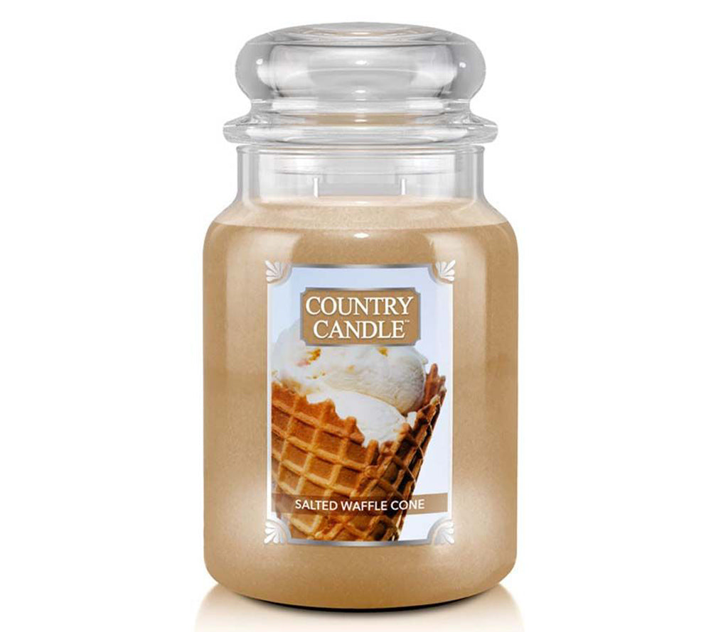 Country Jar Large Salted Waffle Cone von Country Candle kaufen | Duft: Waffel, Streusel, Vanille, Karamell | Brenndauer: 100-150 Stunden