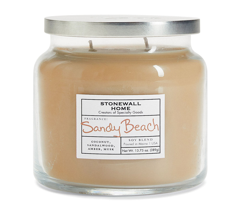 Stonewall Jar Medium Sandy Beach von Stonewall Kitchen kaufen | Duft: Exotisch, entspannend, warm, sinnlich | Brenndauer: 105 Stunden 