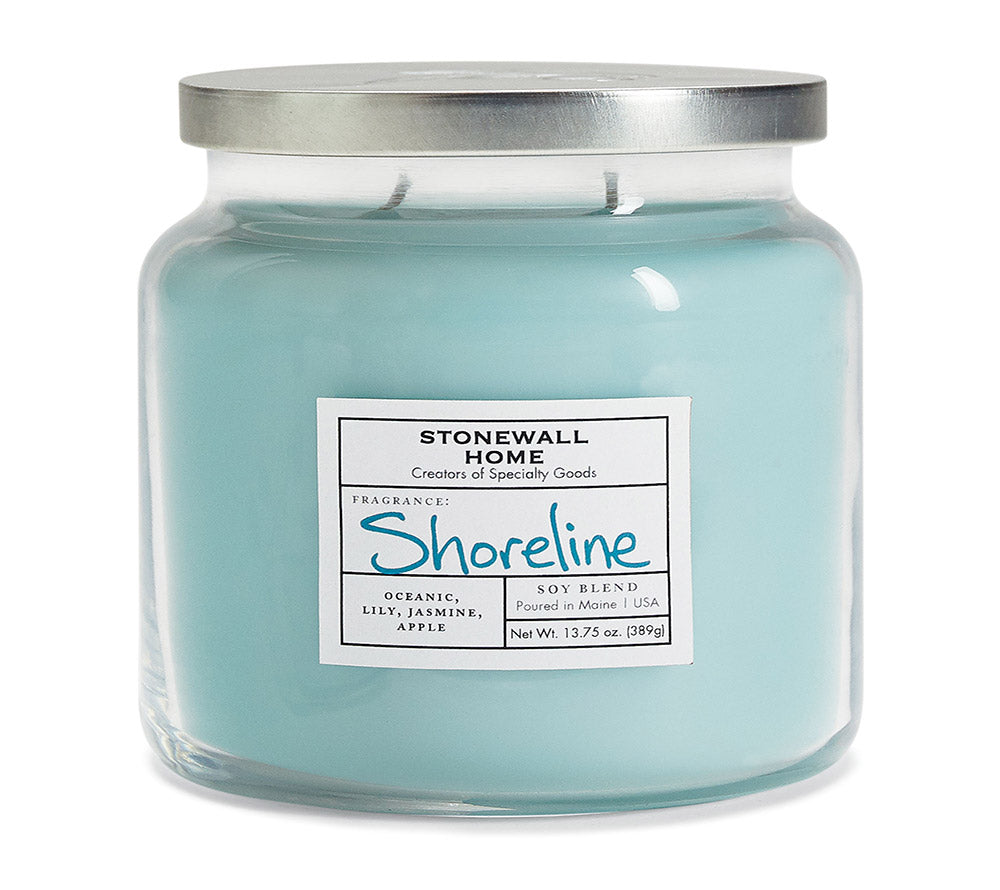 Stonewall Jar Medium Shoreline von Stonewall Kitchen kaufen | Duft: Kühl, ozeanisch, blumig, knackig, erfrischend | Brenndauer: 105 Stunden