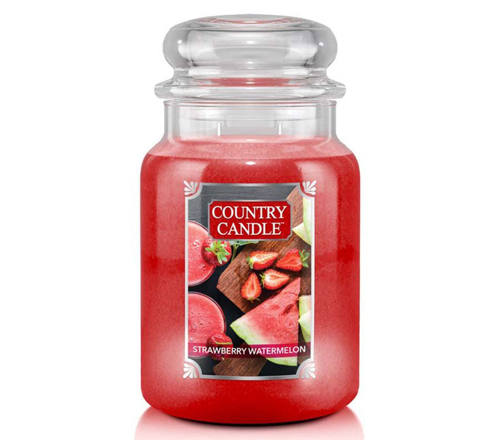 Country Jar Large Strawberry Watermelon von Country Candle kaufen | Duft: Erdbeeren, Wassermelone, Pfirsich, Mango | Brenndauer: 100-150 Stunden