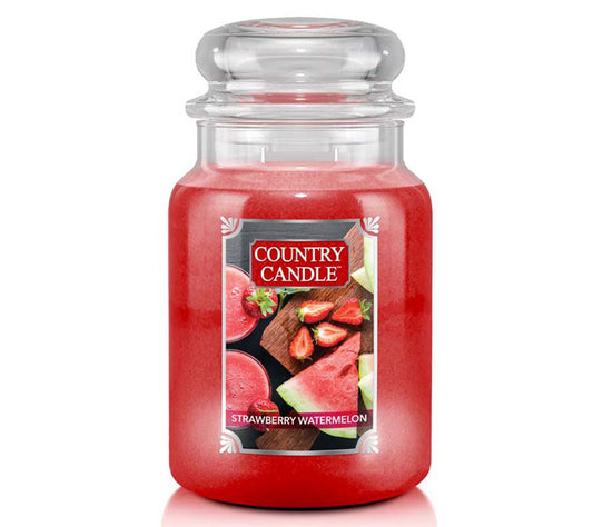 Country Jar Large Strawberry Watermelon von Country Candle kaufen | Duft: Erdbeeren, Wassermelone, Pfirsich, Mango | Brenndauer: 100-150 Stunden