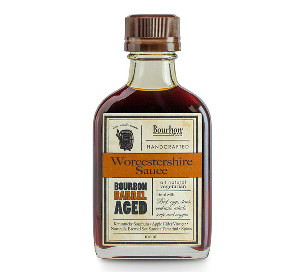 Bourbon Barrel Aged Worcestershire Sauce von Bourbon Barrel Foods kaufen | Würzsauce gereift in Boubon-Fässern | perfekt für Dips, Marinaden | EU-weiter Versand